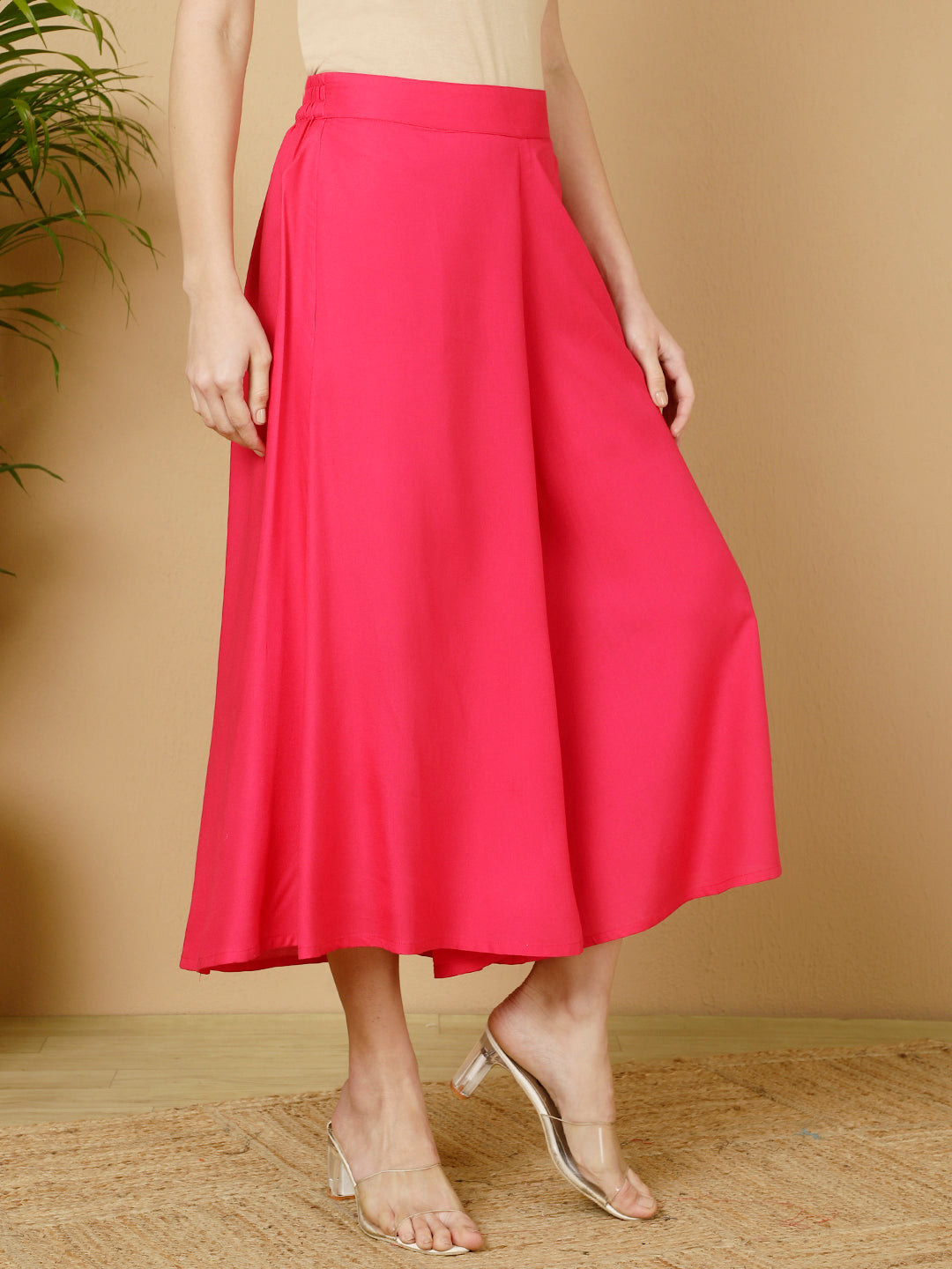 Rayon Solid Flared Palazzos