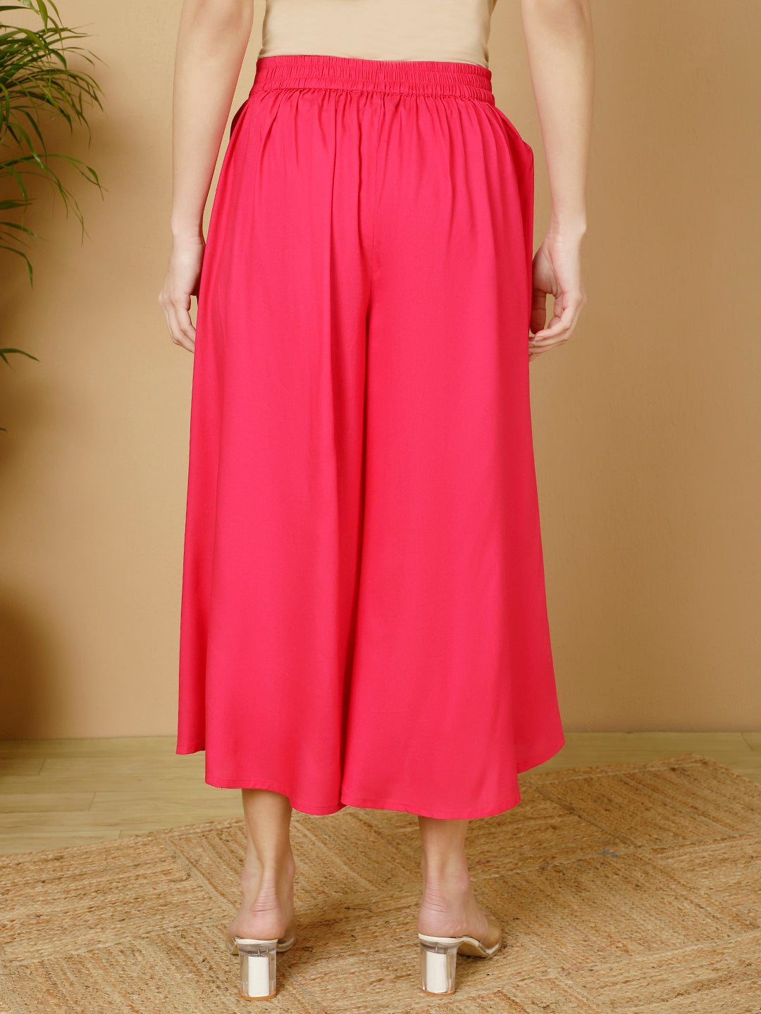 Rayon Solid Flared Palazzos