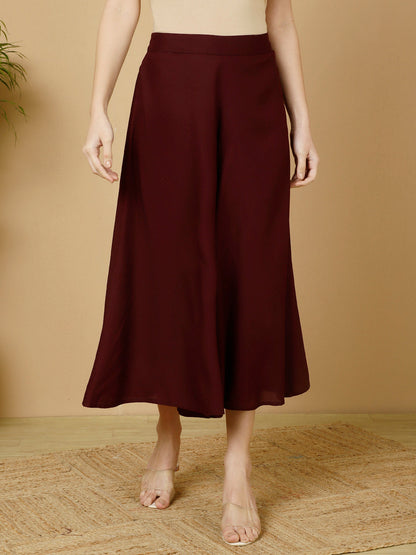 Rayon Solid Flared Palazzos