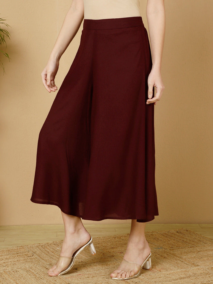 Rayon Solid Flared Palazzos