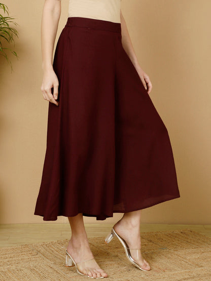 Rayon Solid Flared Palazzos