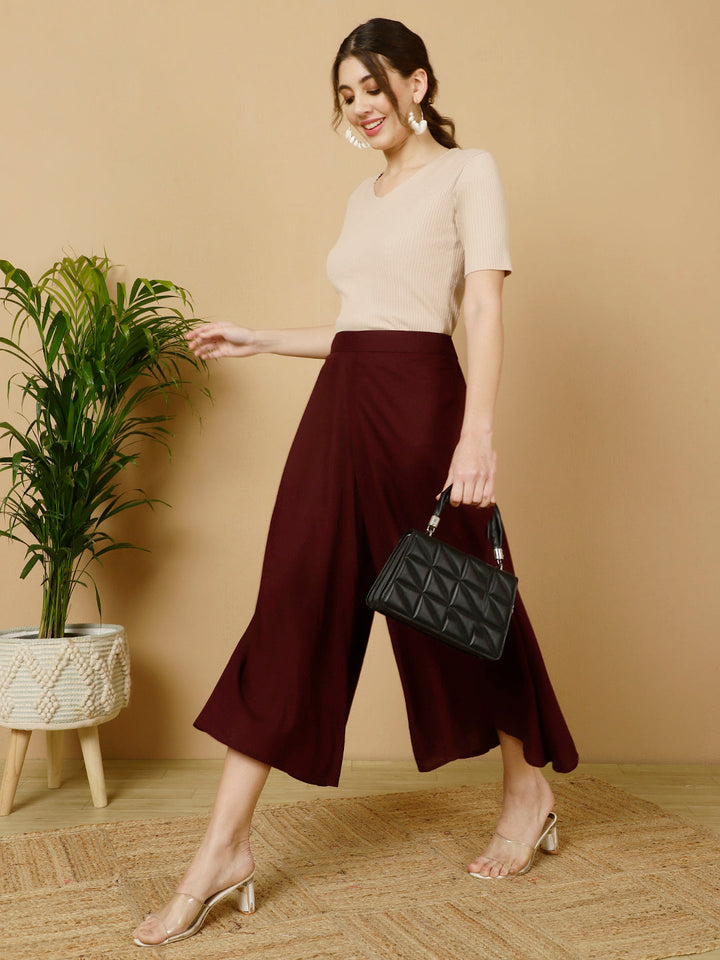 Rayon Solid Flared Palazzos