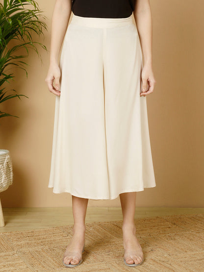 Rayon Solid Flared Palazzos