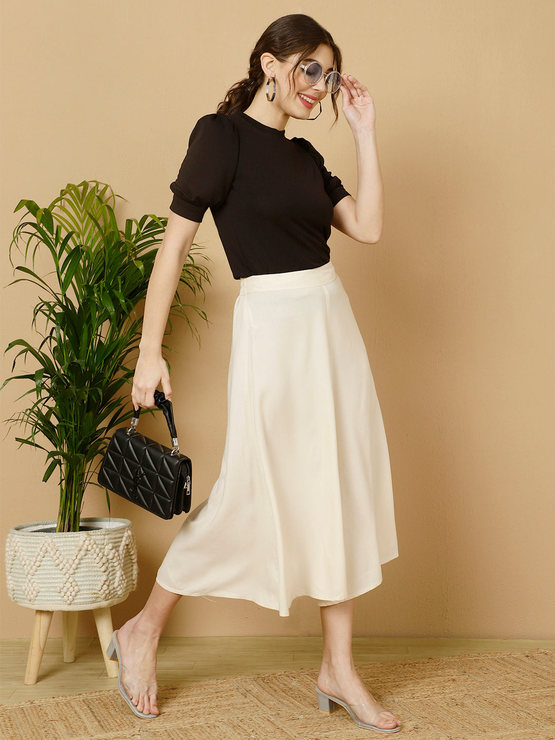 Rayon Solid Flared Palazzos