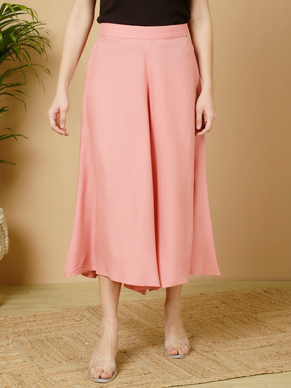 Rayon Solid Flared Palazzos