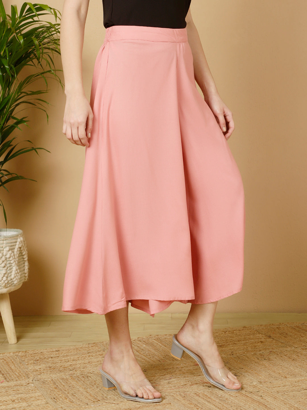 Rayon Solid Flared Palazzos