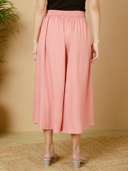Rayon Solid Flared Palazzos