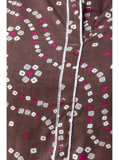 Cotton Printed Mandarin Neck 3/4 Sleeve Flared Ankle Length Kurta