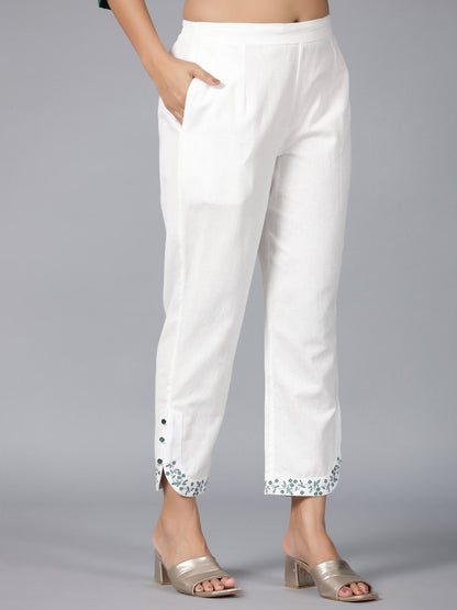 Green Chanderi Embroidered Clothing Set