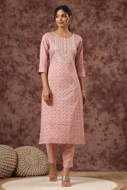 Women`s Red Rayon Embroidered Straight Kurta Sets