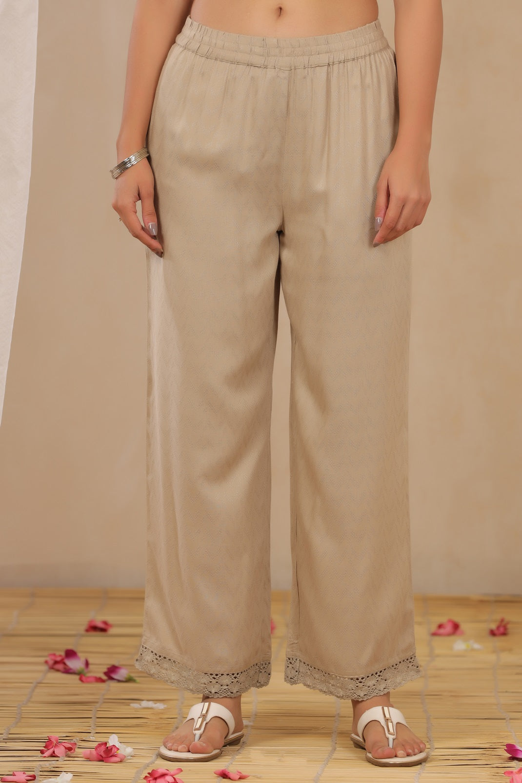 Sandgrey Rayon Dobby Flared Palazzo