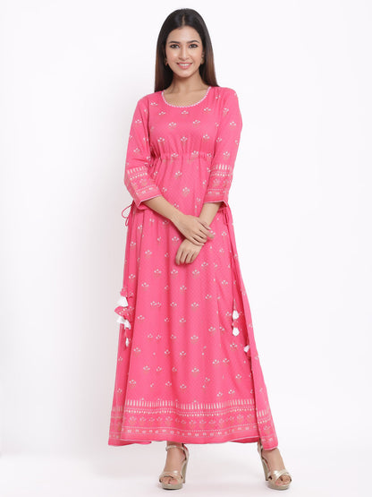 Rayon Printed Anarkali Gown