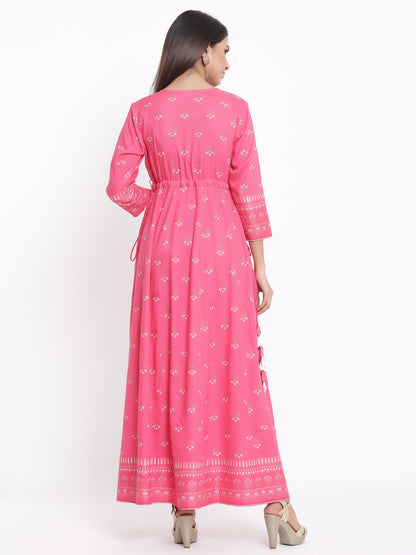 Rayon Printed Anarkali Gown