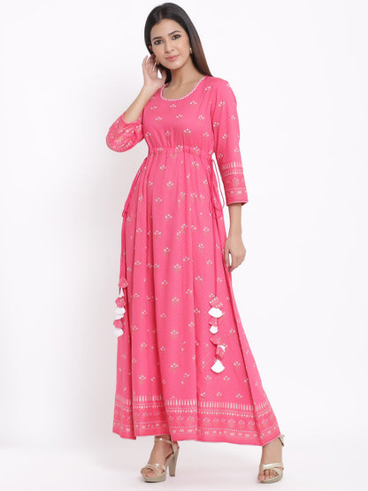 Rayon Printed Anarkali Gown