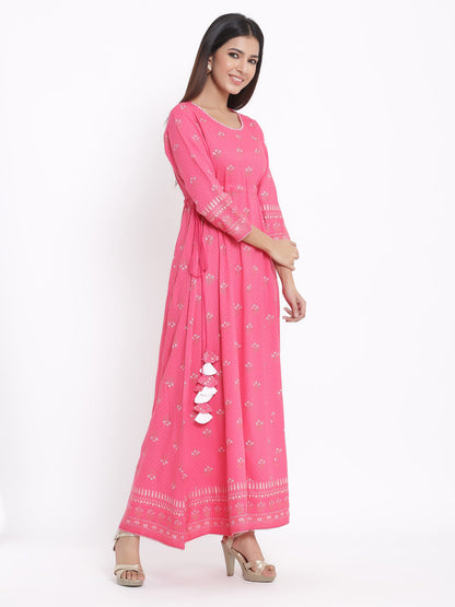 Rayon Printed Anarkali Gown