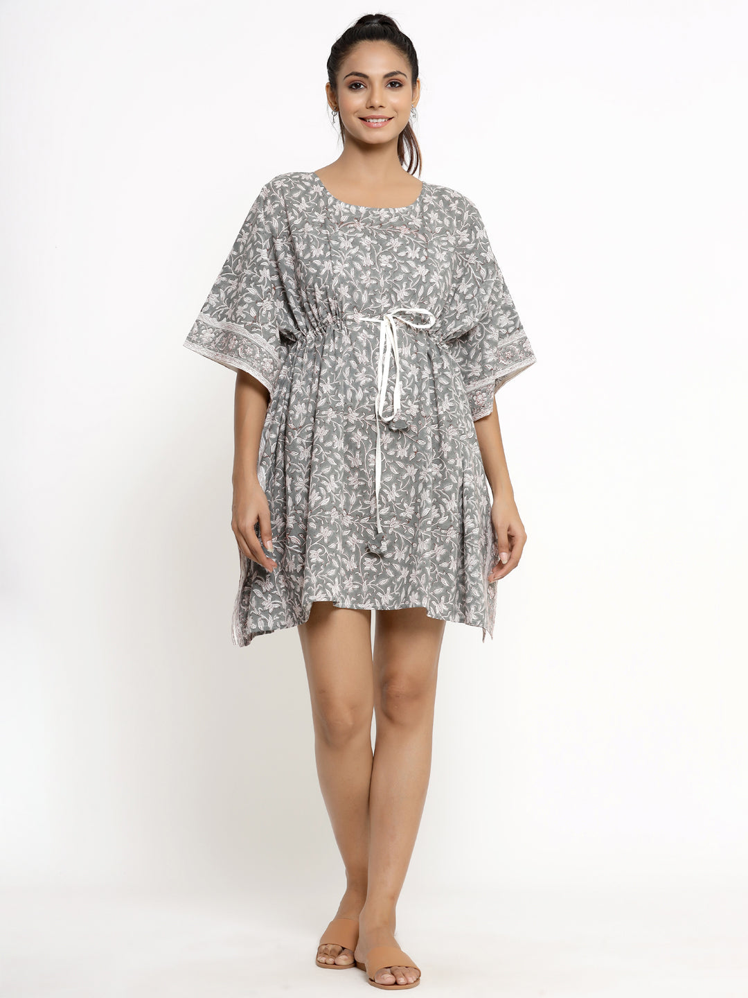 Cotton Floral Print Kaftan Kaftan Dress