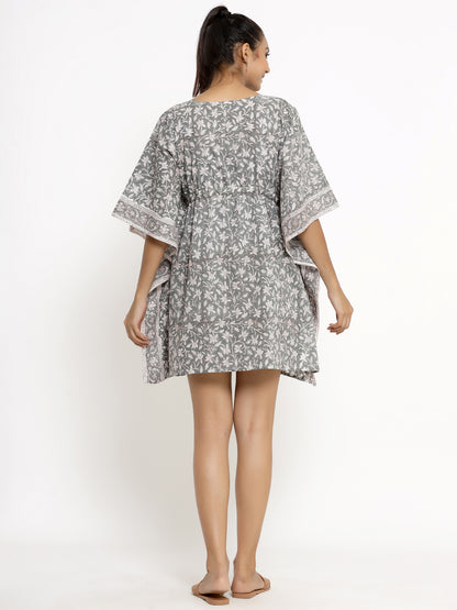 Cotton Floral Print Kaftan Kaftan Dress