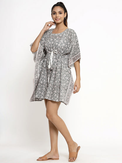 Cotton Floral Print Kaftan Kaftan Dress