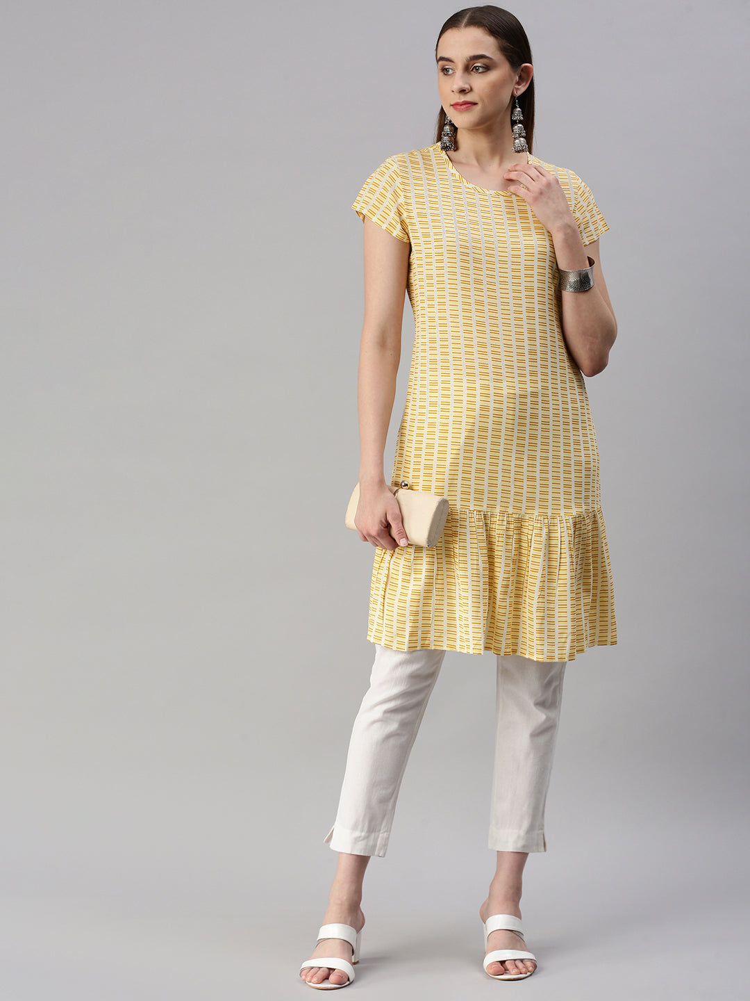 Rayon Printed A-line Short Dress