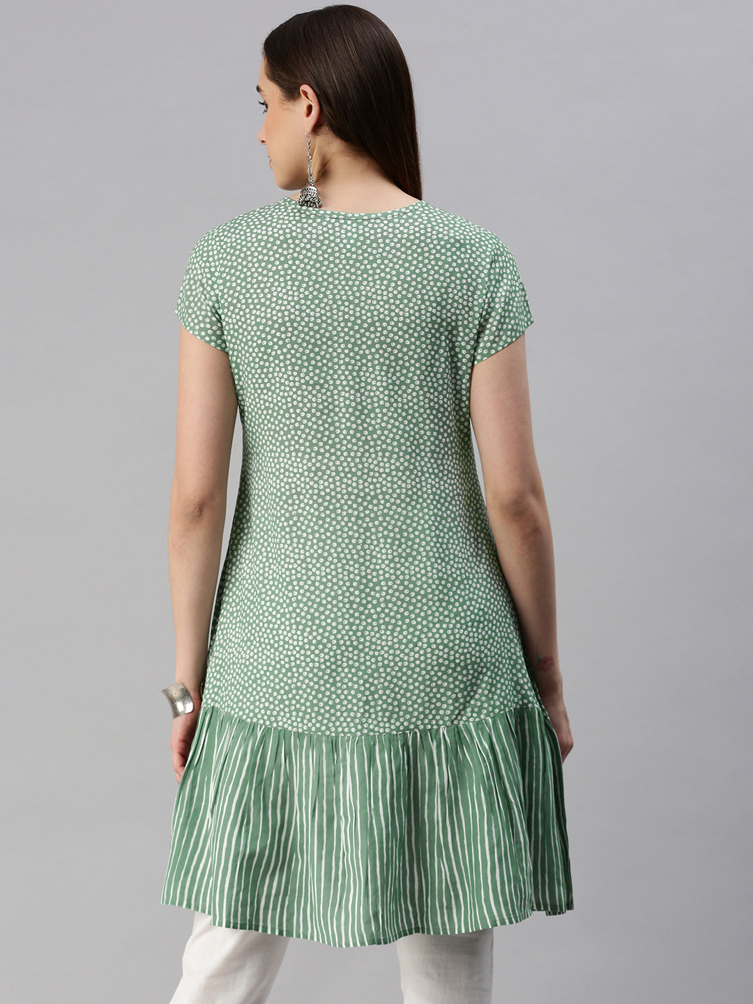 Rayon Printed A-line Short Dress