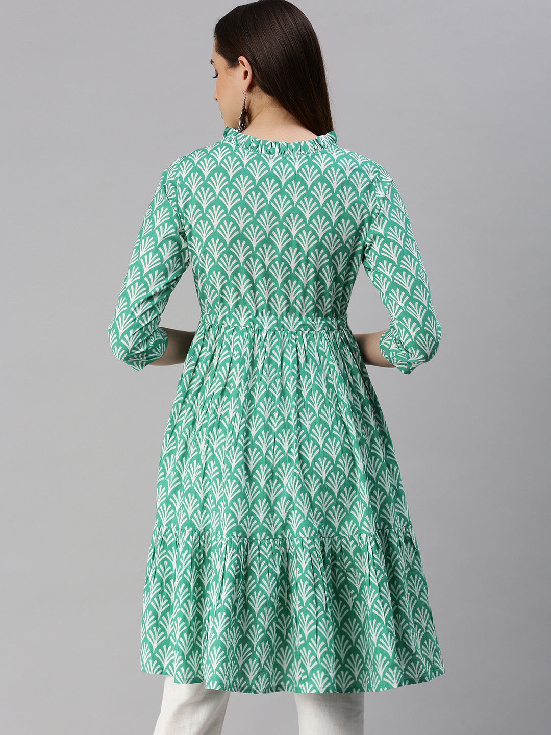 Cotton Printed A-line Short Dress