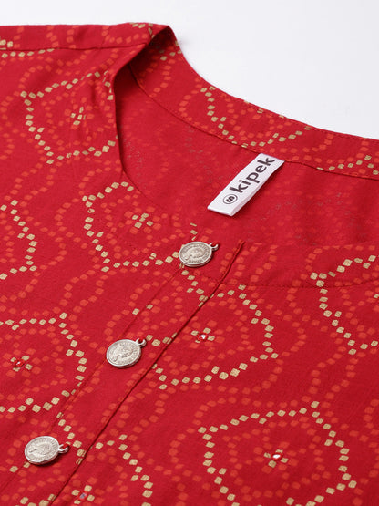Rayon Printed Straight Kurta Palazzo Set