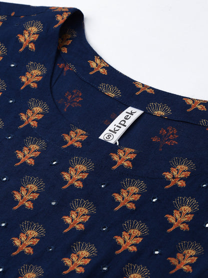 Rayon Printed Anarkali Kurta With Dupatta