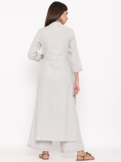 Cotton Printed Straight Kurta Palazzo Set