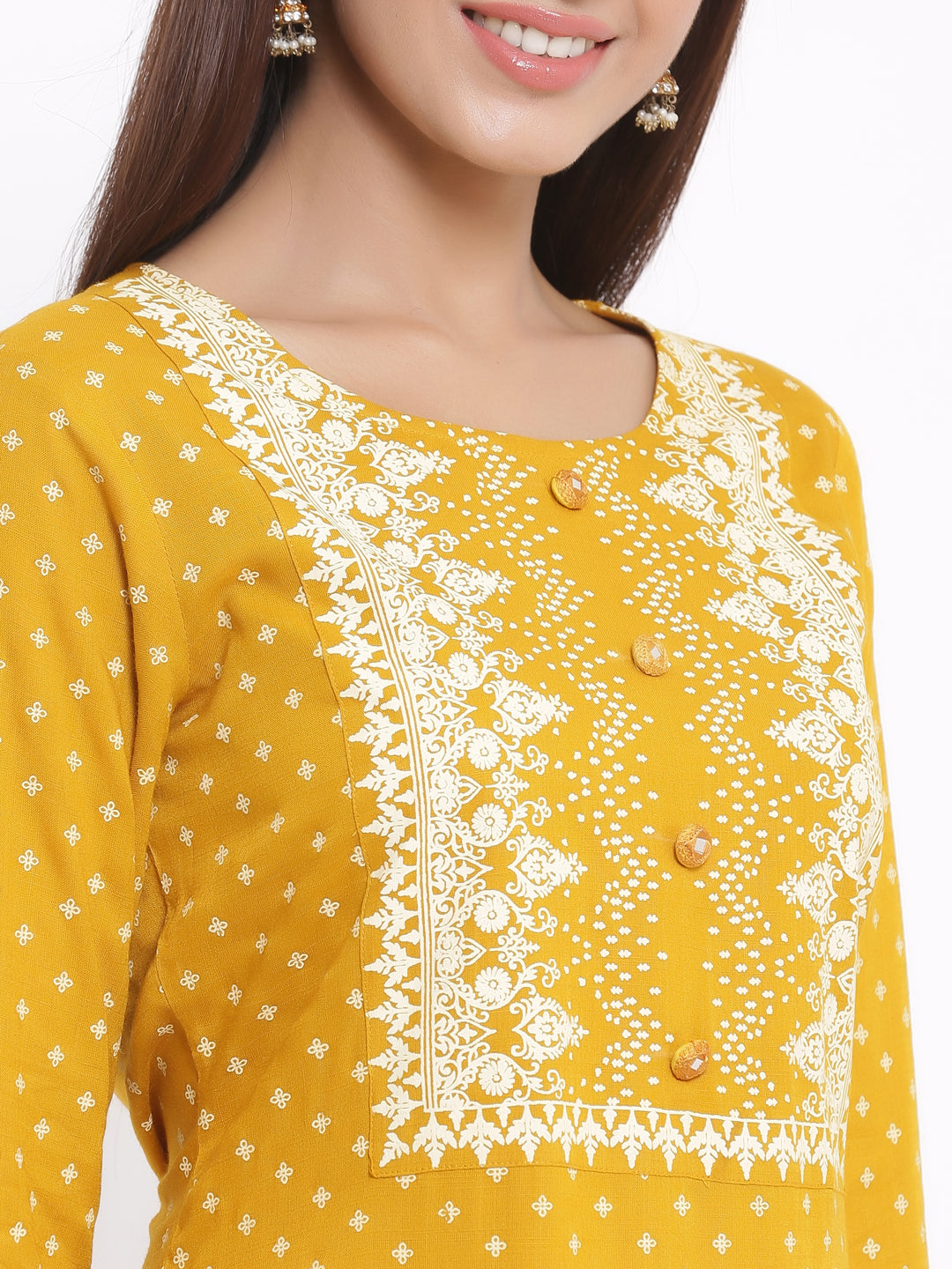 Rayon Printed Straight Kurta Palazzo Set