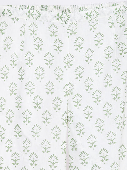 Cotton Printed Flared Kurta Palazzo Dupatta
