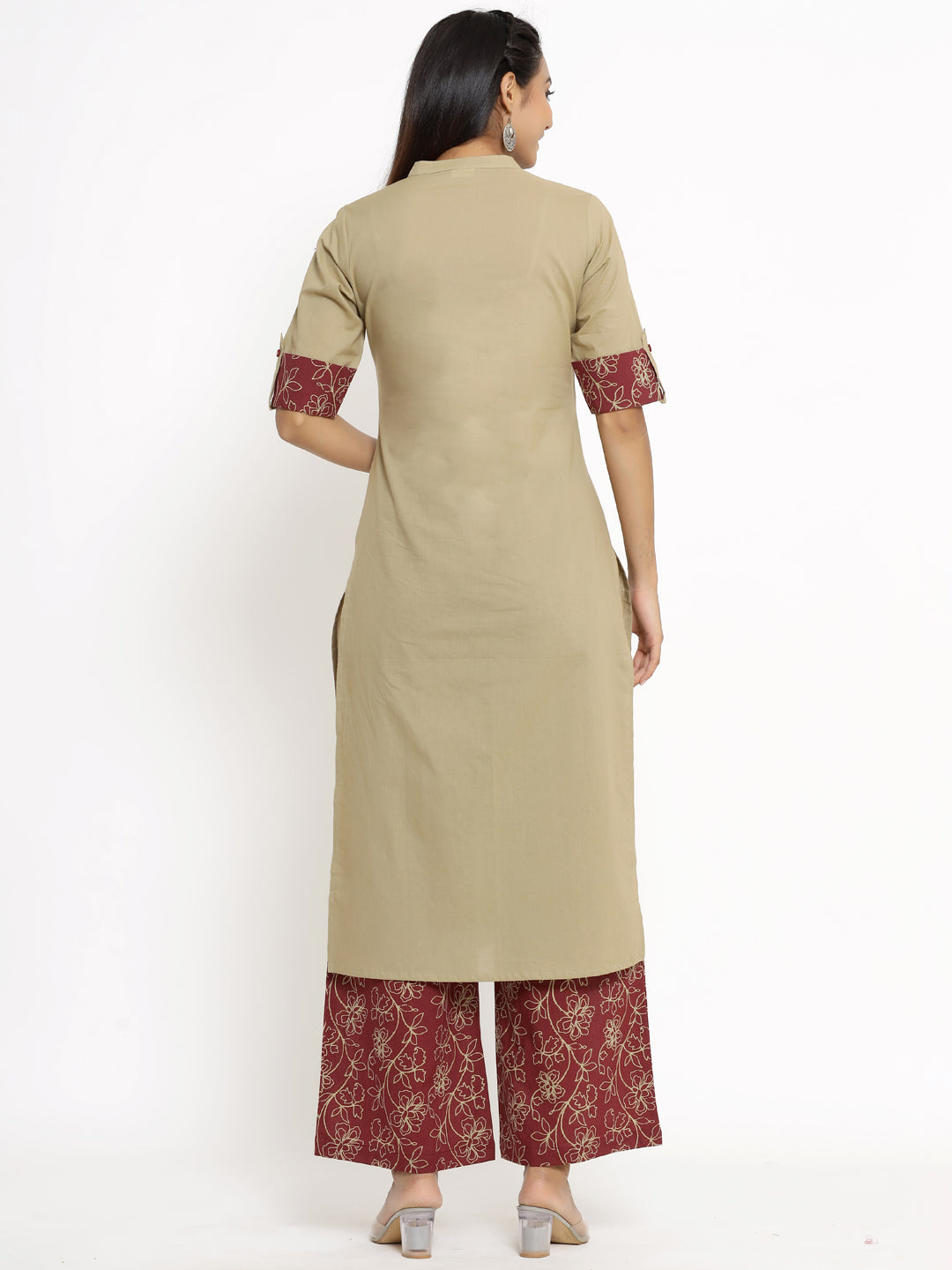 Cotton Printed Straight Kurta Palazzo Set