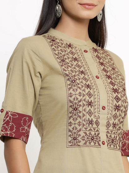 Cotton Printed Straight Kurta Palazzo Set