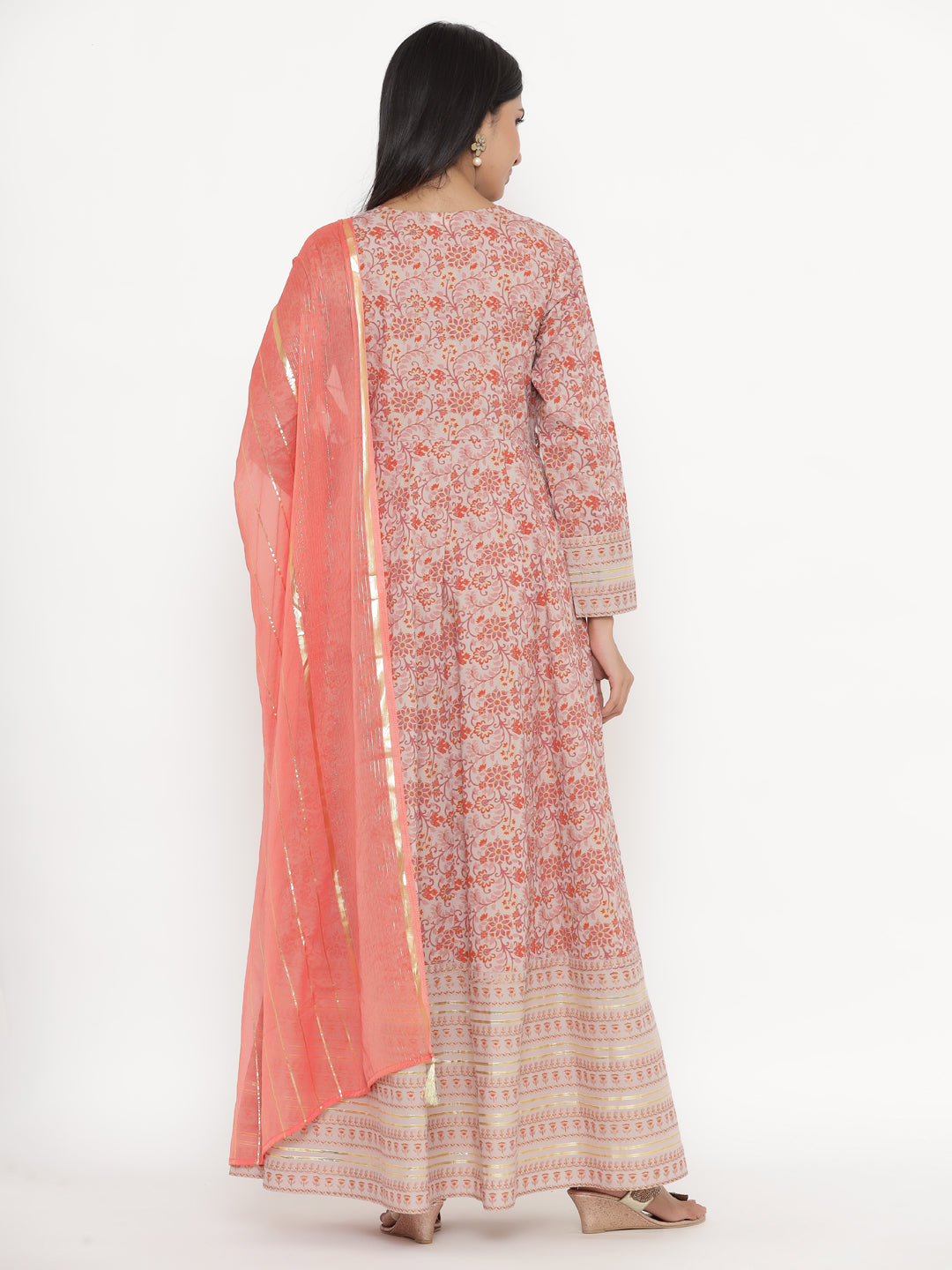 Cotton Printed Regular Kurta With Dupatta