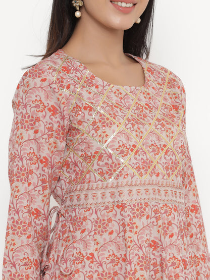 Cotton Printed Regular Kurta With Dupatta