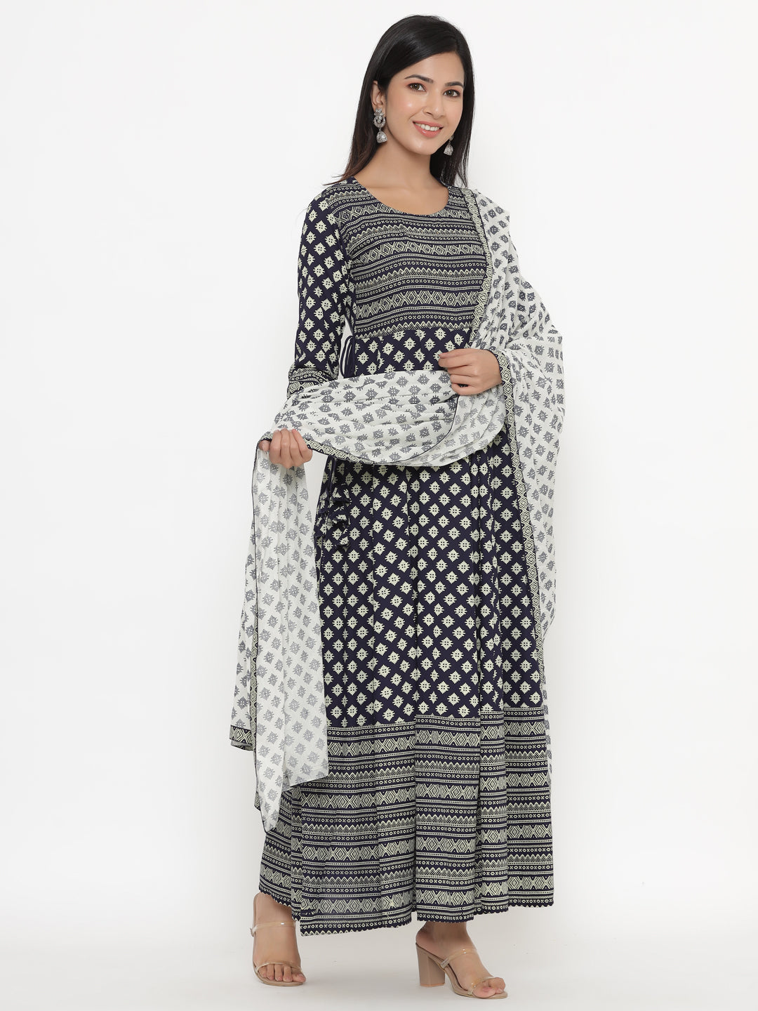 Rayon Printed Regular Kurta With Dupatta