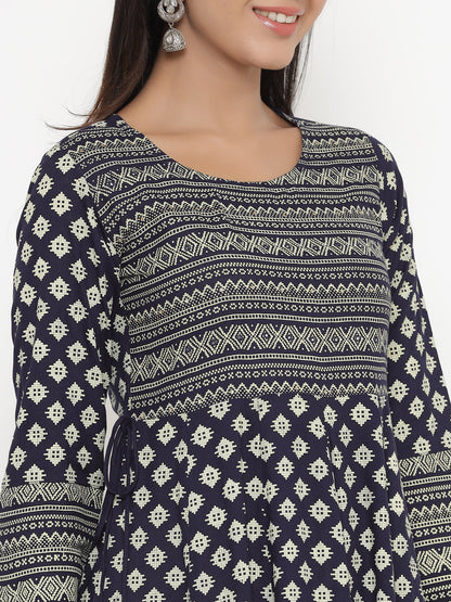 Rayon Printed Regular Kurta With Dupatta