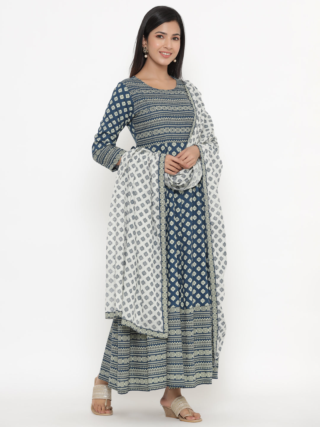Rayon Printed Regular Kurta With Dupatta