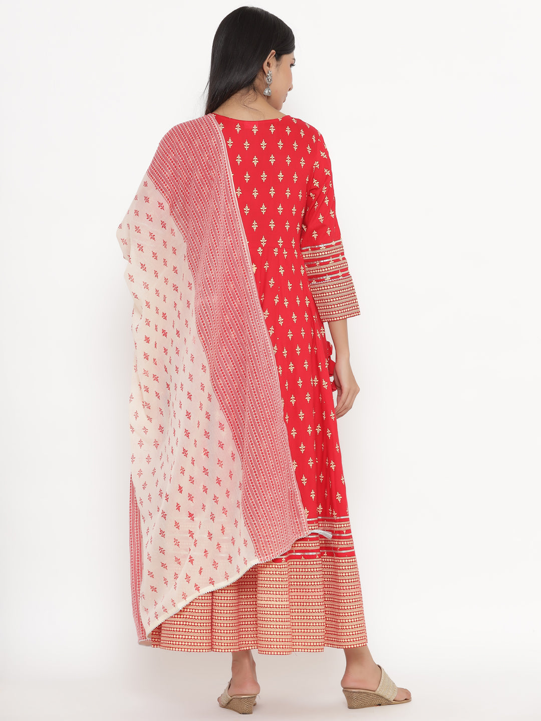 Rayon Printed Regular Kurta With Dupatta