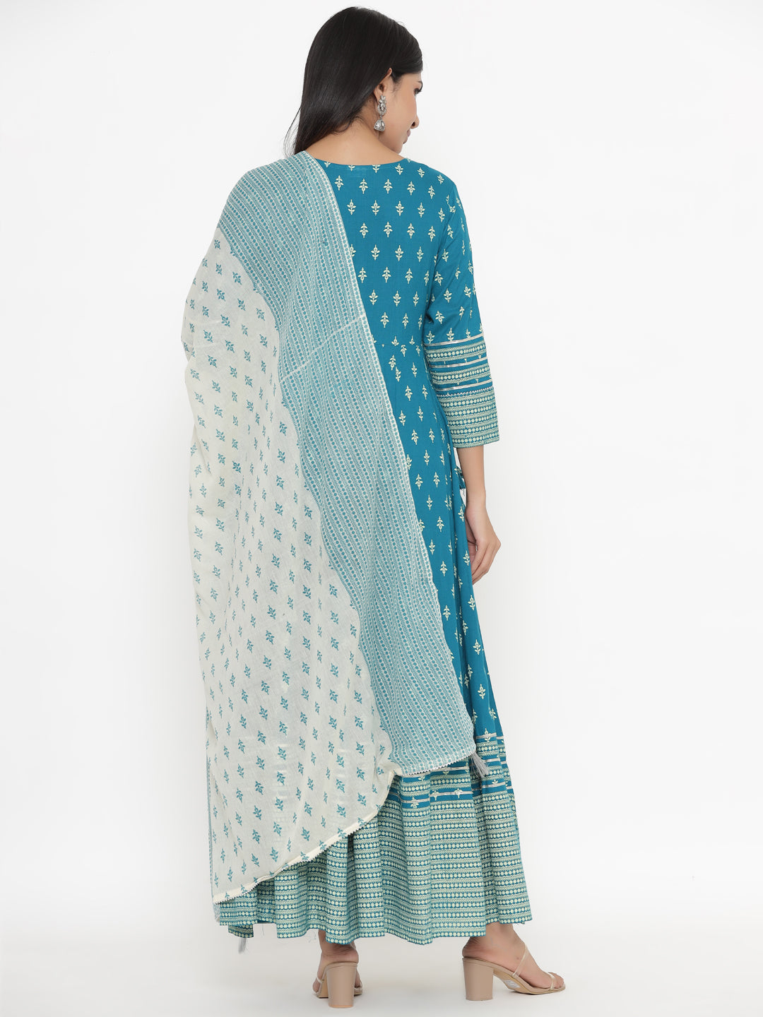 Rayon Printed Regular Kurta With Dupatta