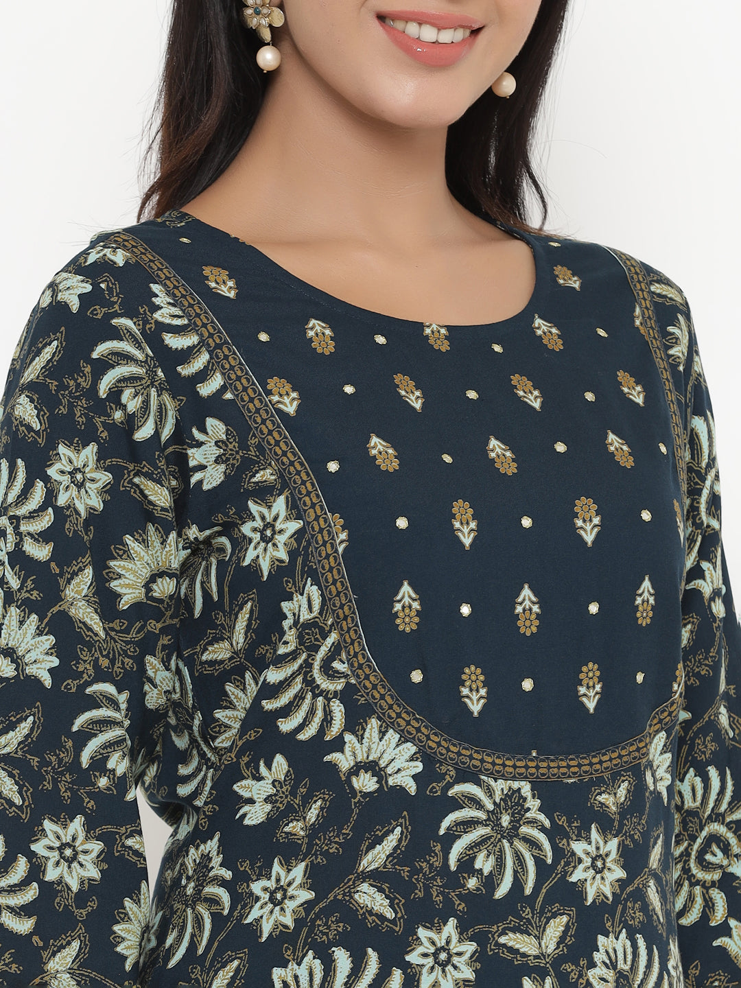 Rayon Floral Print Regular Kurta Palazzo Set