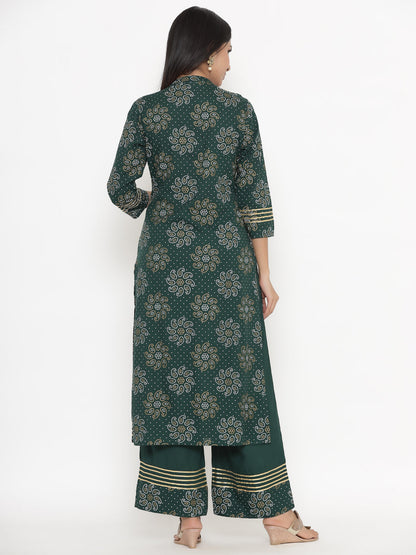Rayon Printed Regular Kurta Palazzo Set