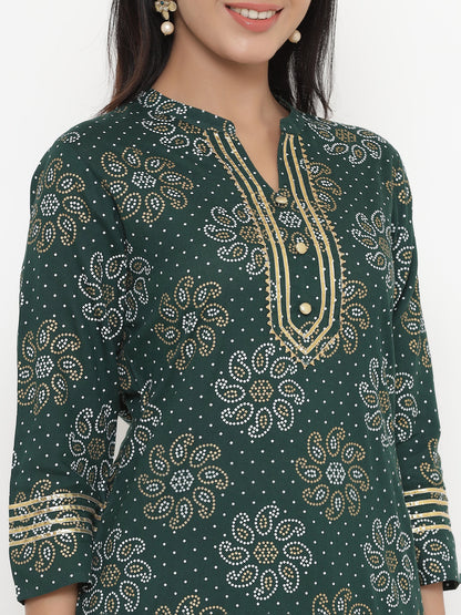 Rayon Printed Regular Kurta Palazzo Set