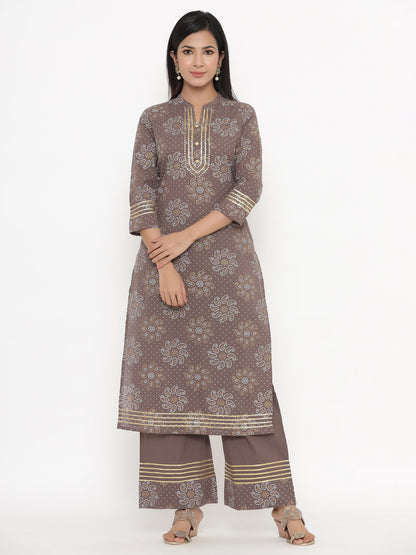 Cotton Printed Regular Kurta Palazzo Set