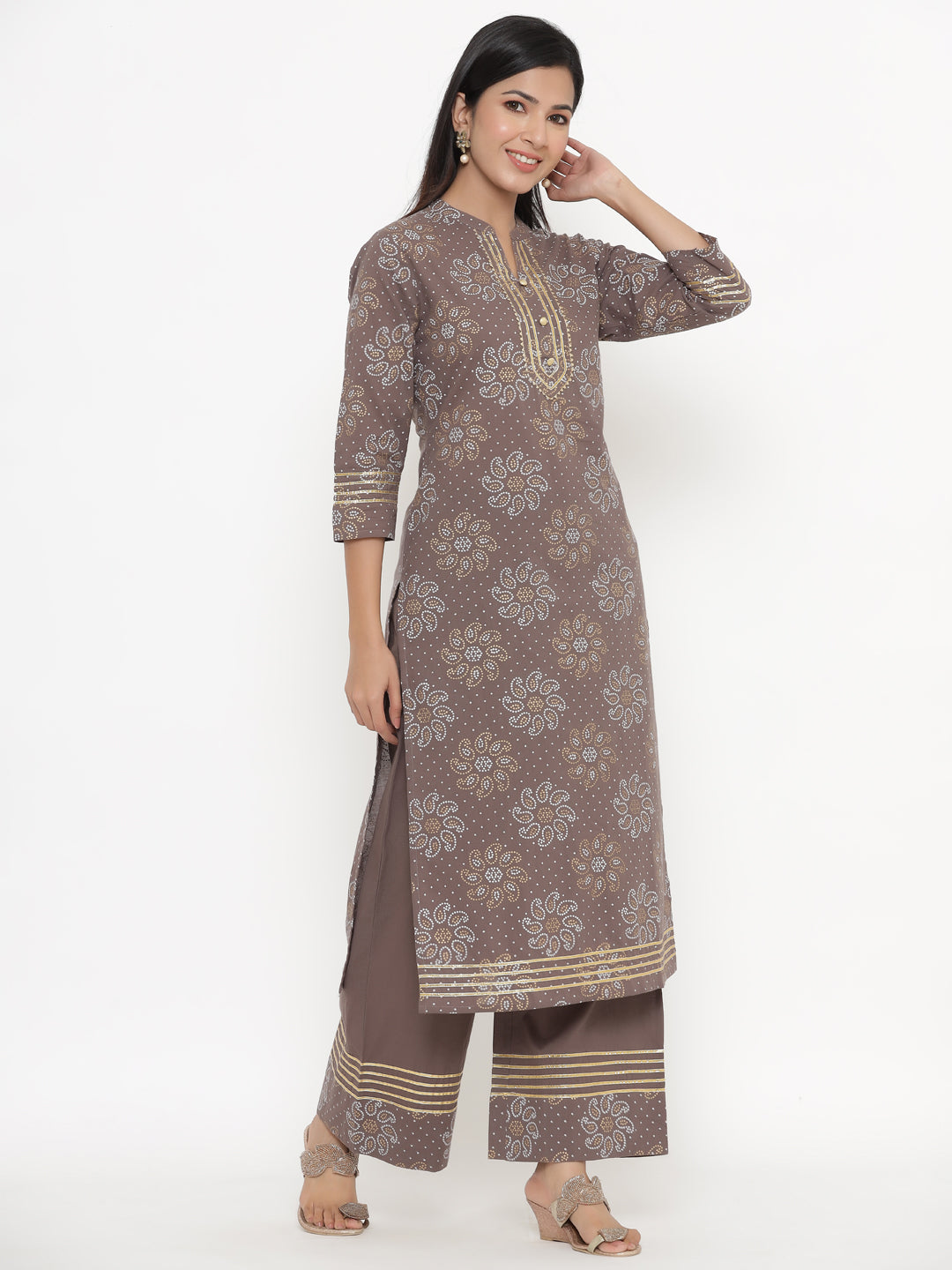 Cotton Printed Regular Kurta Palazzo Set