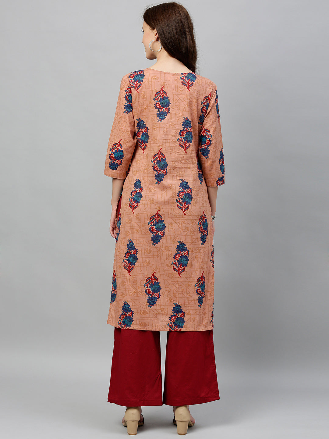 Cotton Printed Straight Kurta Palazzo Set