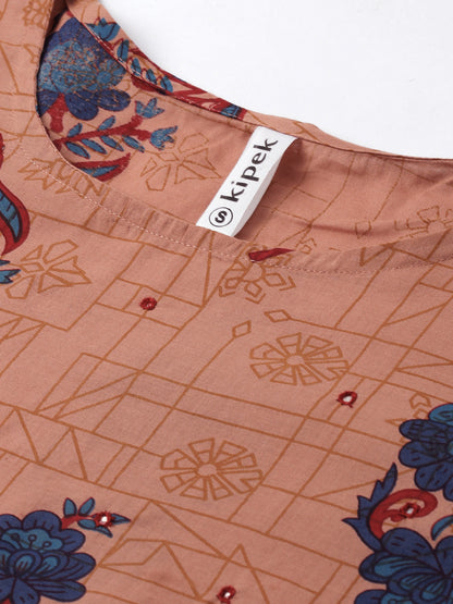 Cotton Printed Straight Kurta Palazzo Set