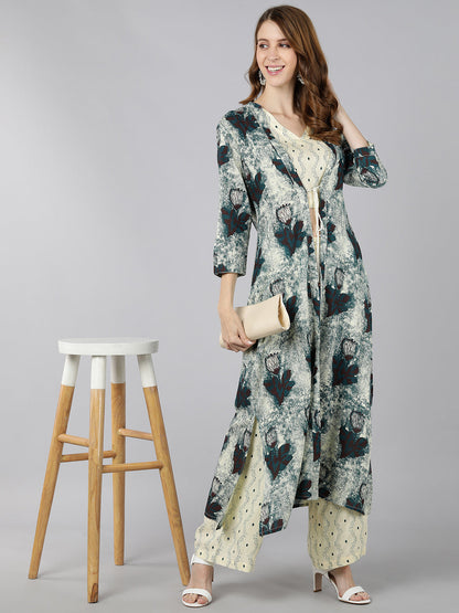 Rayon Geometric Regular Indo-Western (Yellow)