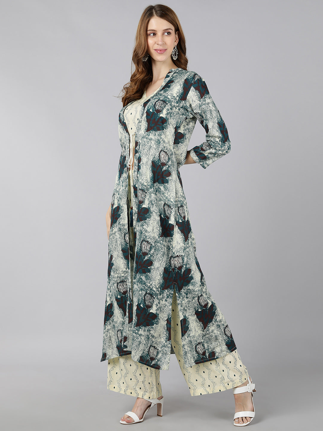 Rayon Geometric Regular Indo-Western (Yellow)