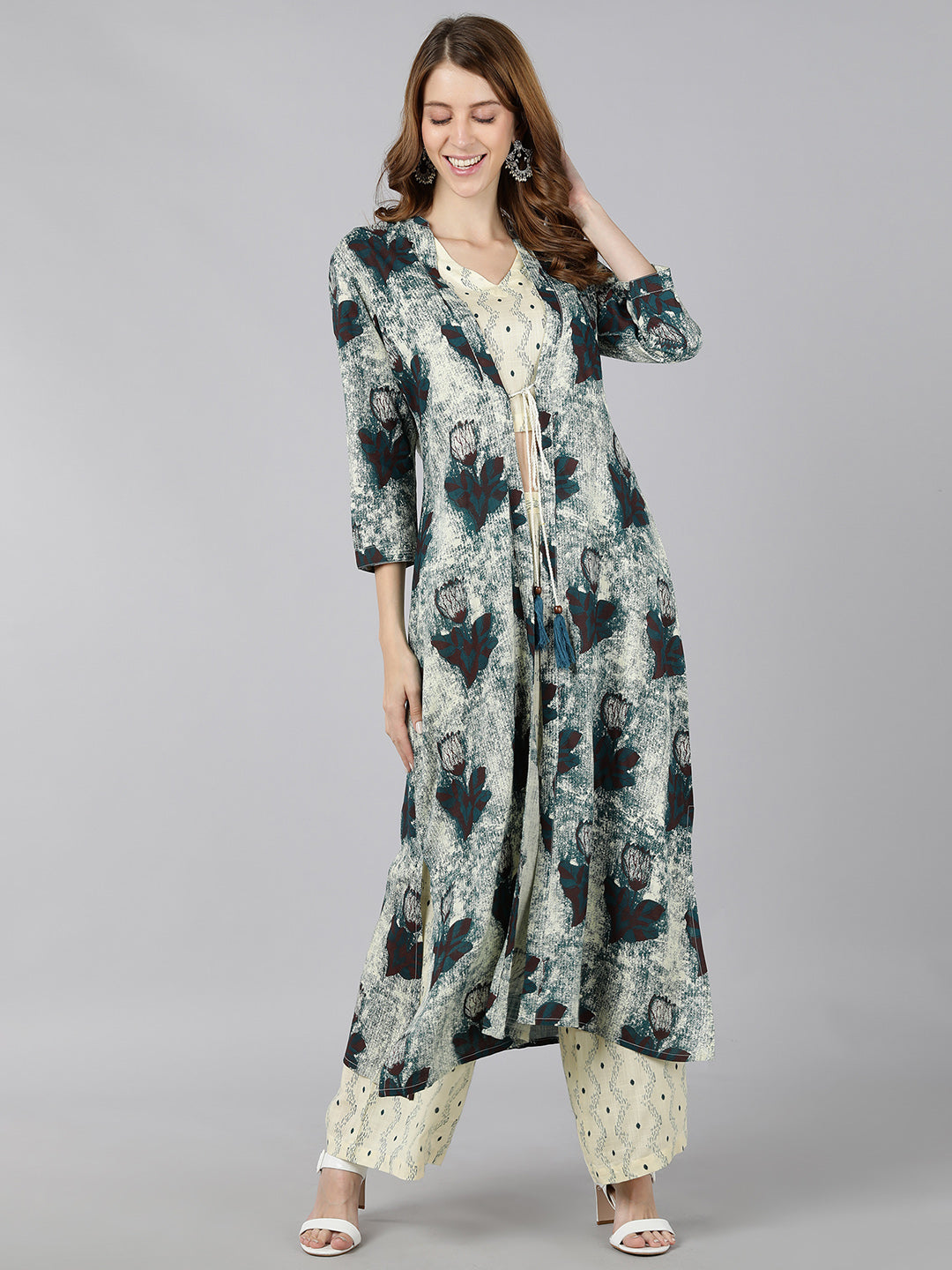 Rayon Geometric Regular Indo-Western (Yellow)