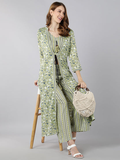 Rayon Printed Regular Indo-Western (Multicolour)